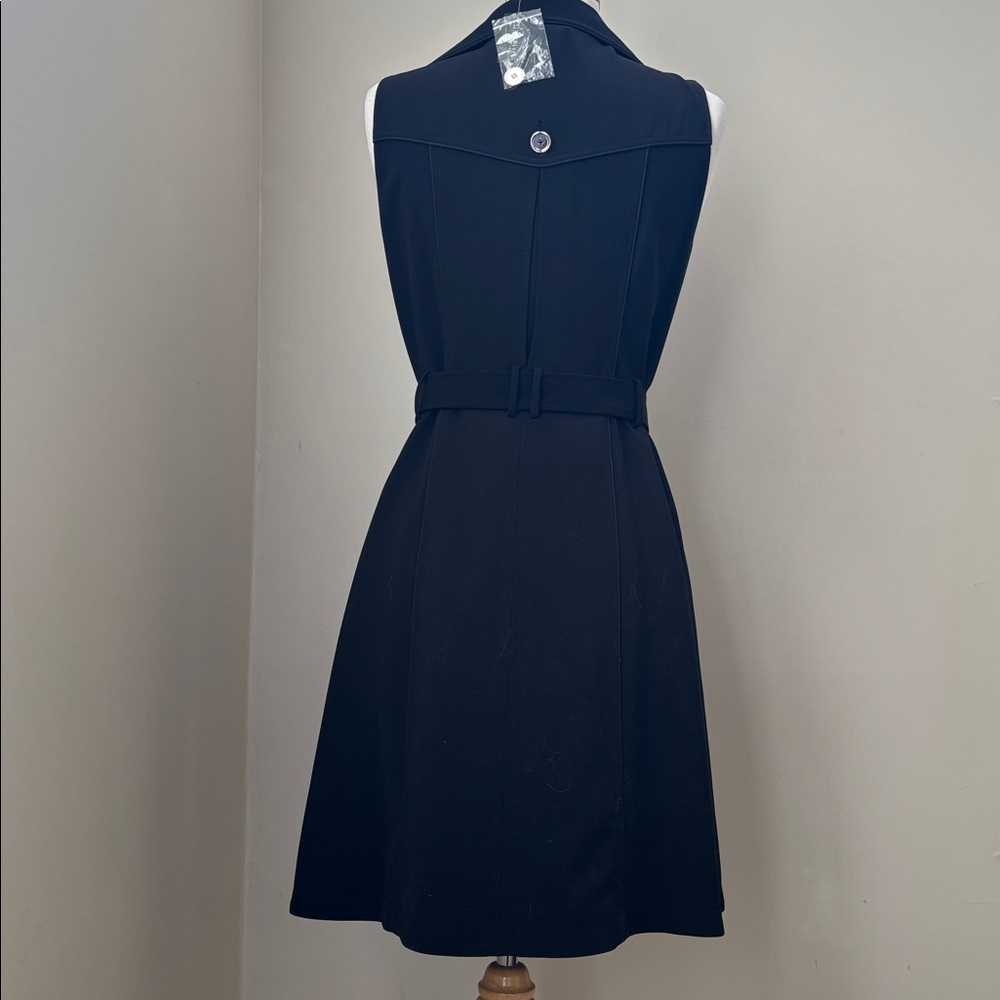 White House Black Market Black Sleeveless Belted Trench Dress - Picture 5 of 9
